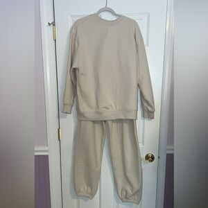 Athleta Tan Sweatsuit Relaxed Fit